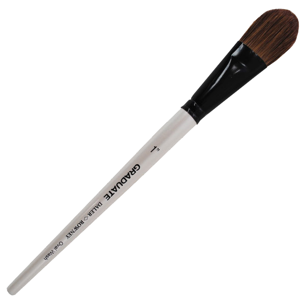 Daler Rowney Graduate Brush Short Handle Pony/Synthetic Oval Wash 1"x25mm - Al Masam Stationery LLC Main image