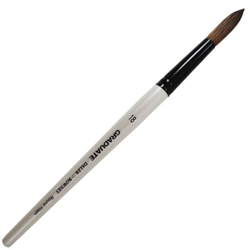 Daler Rowney Graduate Brush Short Handle Pony/Synthetic Round Wash 18x10mm - Al Masam Stationery LLC Main image