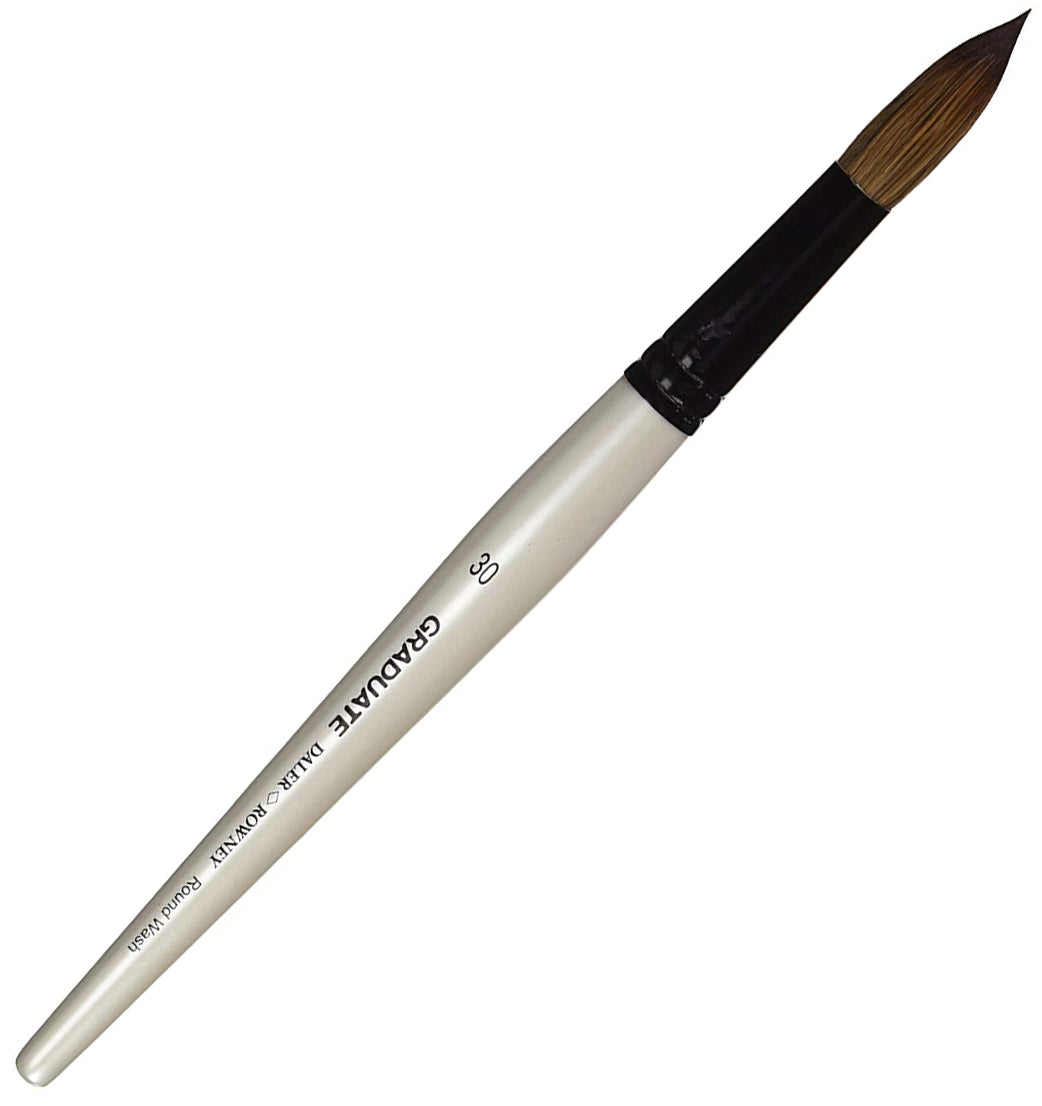 Daler Rowney Graduate Brush Short Handle Pony/Synthetic Round Wash 30x14mm - Al Masam Stationery LLC Main image