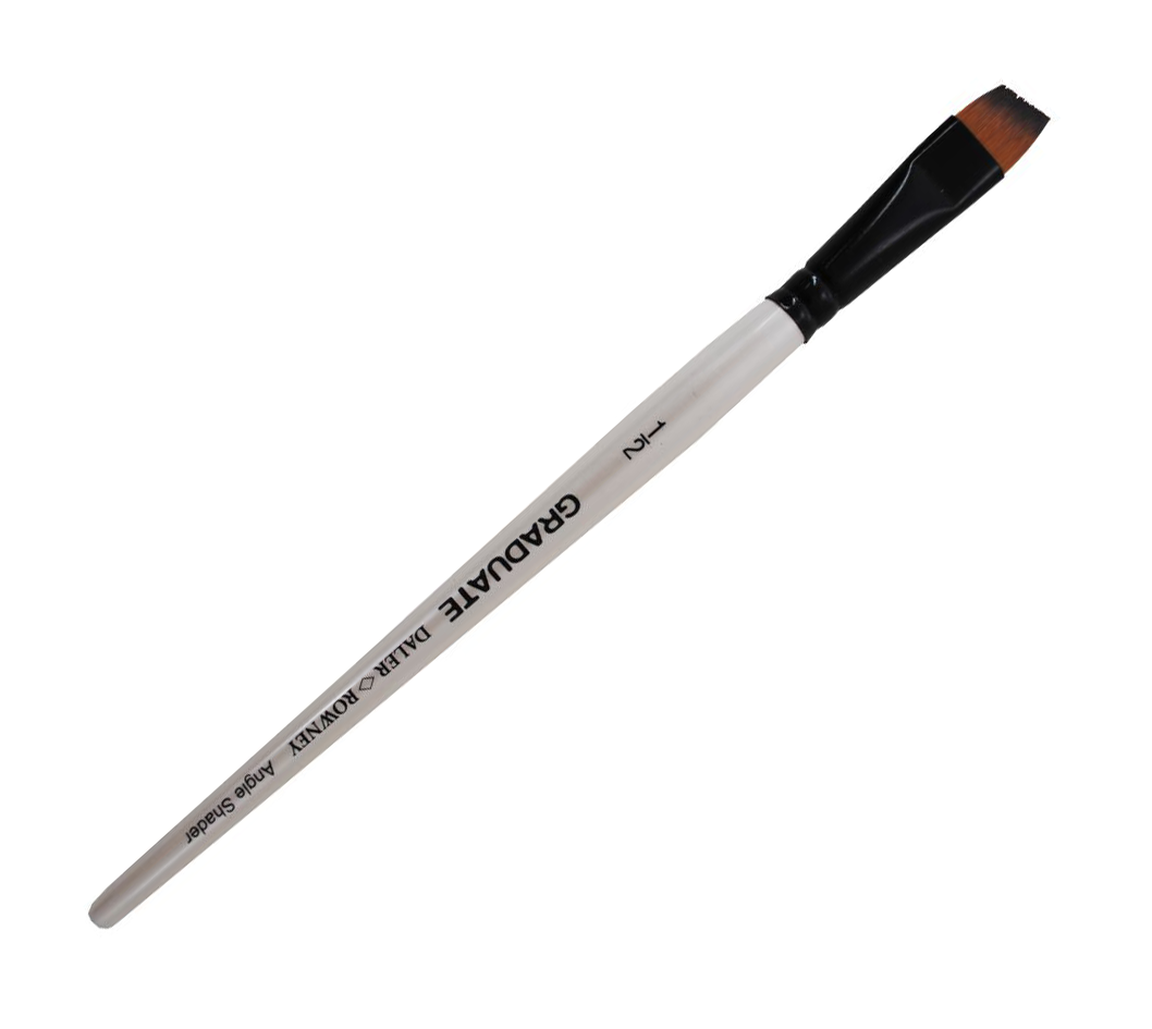 Daler Rowney Graduate Brush Short Handle Synthetic Angle Shedder 1/2=12mm - Al Masam Stationery LLC Main image