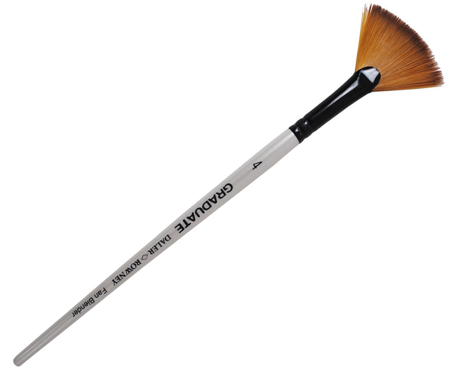 Daler Rowney Graduate Brush Short Handle Synthetic Fan Blander 4=4.6mm - Al Masam Stationery LLC Main image
