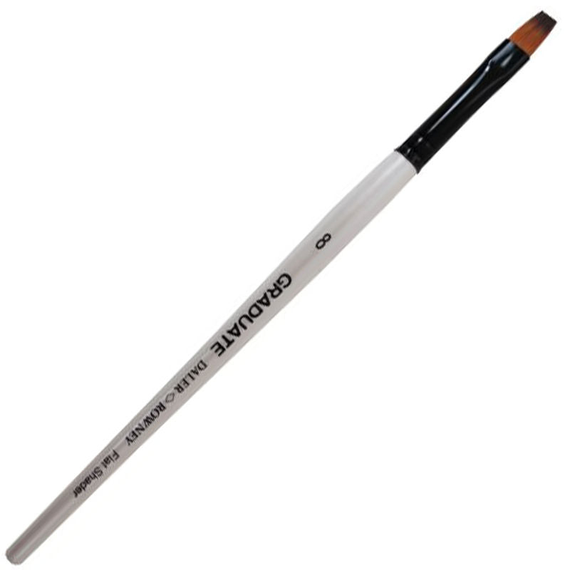Daler Rowney Graduate Brush Short Handle Synthetic Flat Shedder 8=7mm - Al Masam Stationery LLC Main image