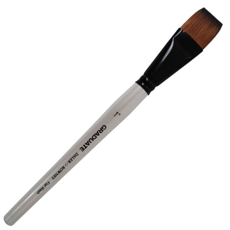 Daler Rowney Graduate Brush Short Handle Synthetic Flat Wash 1=25mm - Al Masam Stationery LLC Main image