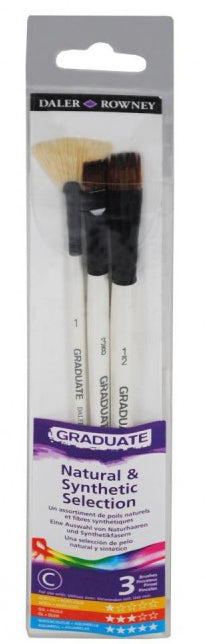 Daler Rowney Graduate Brushes Short Handle Synth/Bristle Brush Set - Al Masam Stationery LLC Main image