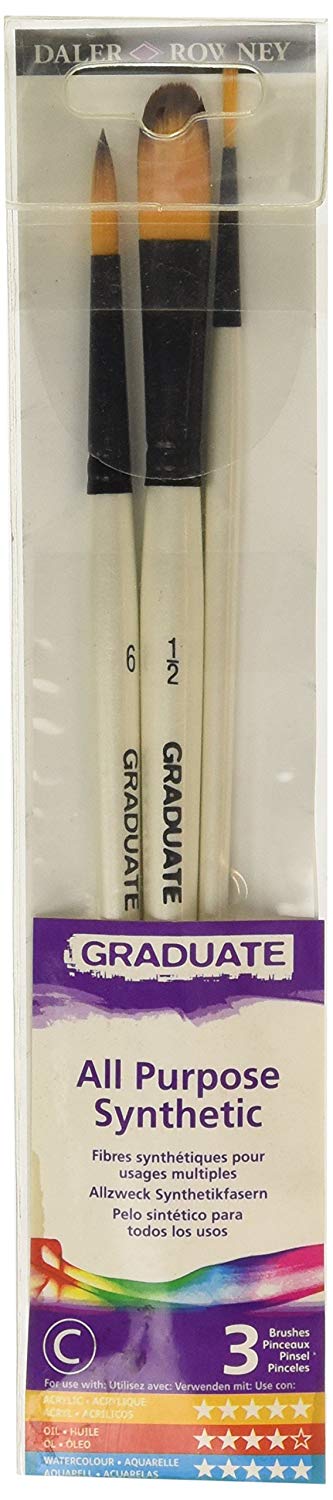 Daler Rowney Graduate Brushes Short Handle Synth WC Brush Set - Al Masam Stationery LLC Main image
