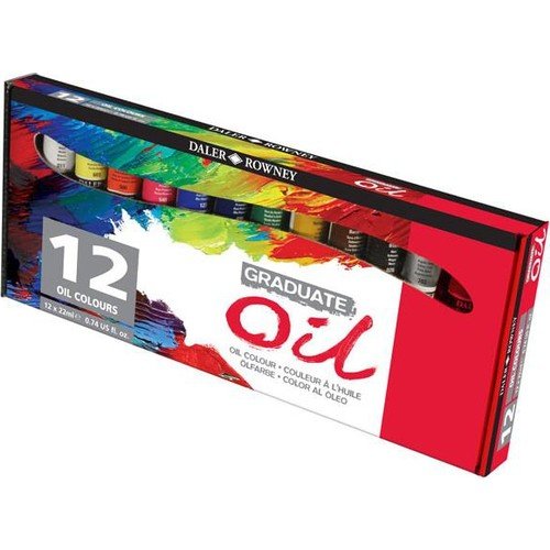 Daler Rowney Graduate Oil Color Set of 12 x 22ml - Al Masam Stationery LLC Main image