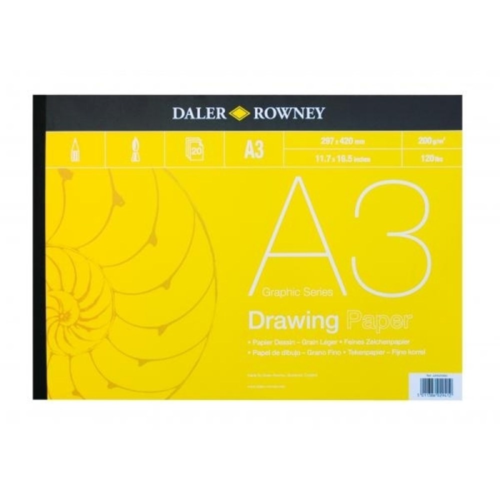 Daler Rowney Graphic Series Graphic Drawing Pad 20sht 250gsm A3 - Al Masam Stationery LLC Main image