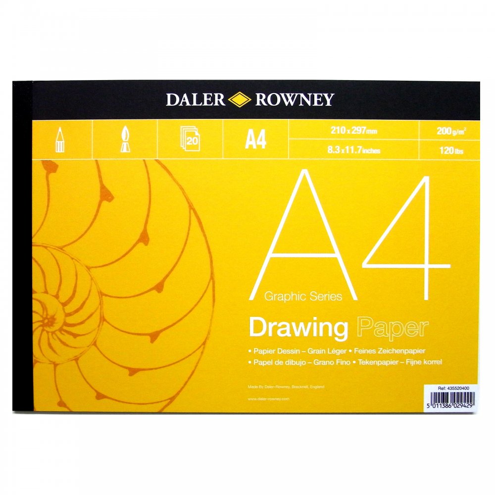 Daler Rowney Graphic Series Graphic Drawing Pad 20sht 250gsm A4 - Al Masam Stationery LLC Main image