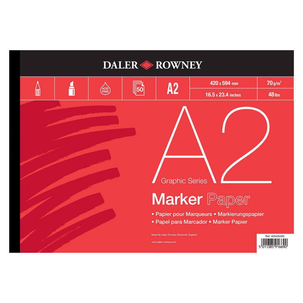 Daler Rowney Graphic Series Marker Pad 50sht 70gsm A2 - Al Masam Stationery LLC Main image