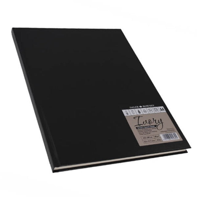 Daler-Rowney Ivory Hardback Sketchbook Black A4 - Al Masam Stationery LLC Main image