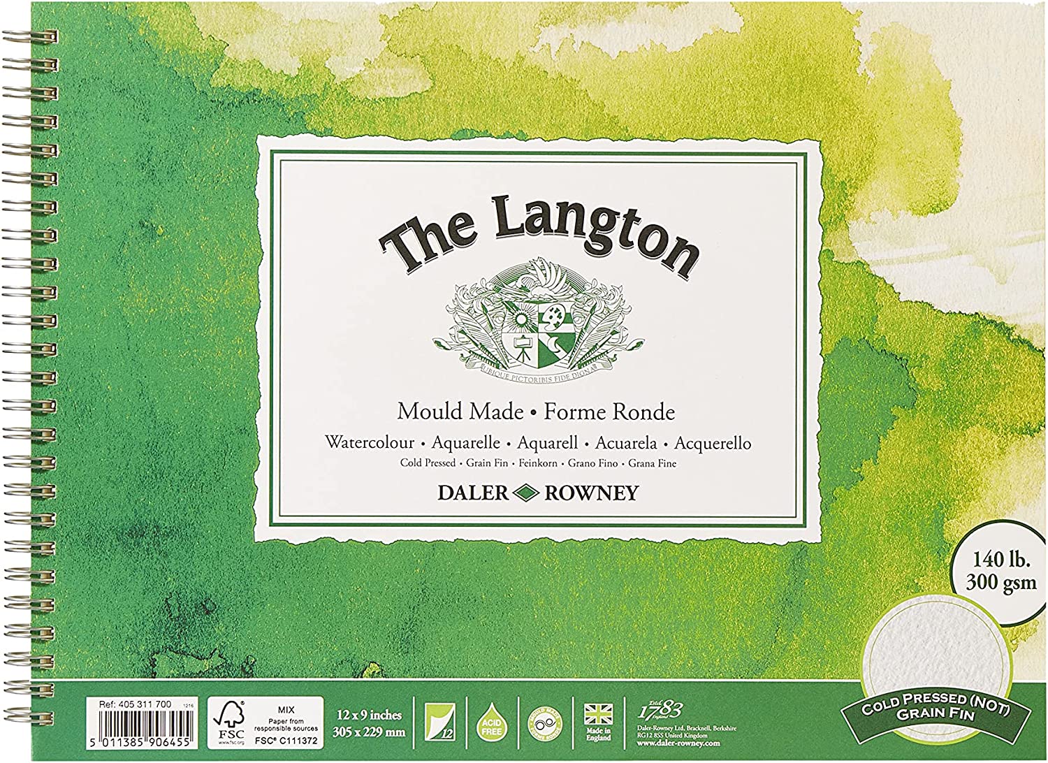 Daler Rowney Langton 5x7inch Watercolour Paper Pad 300gsm - Al Masam Stationery LLC Main image