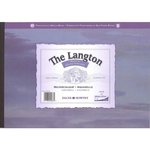 Daler Rowney Langton Watercolour Pads Rough Surface 12sheets/300gsm A3 - Al Masam Stationery LLC Main image