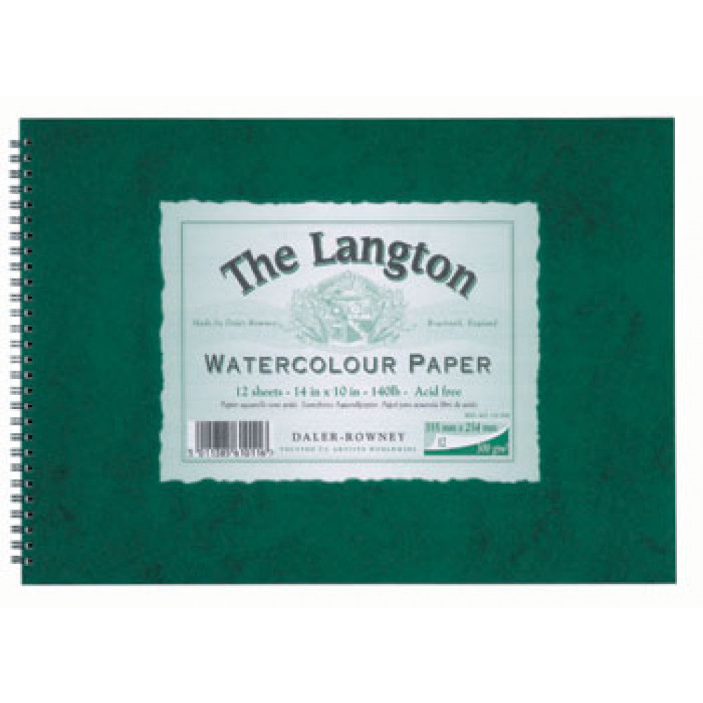Daler Rowney Langton Watercolour Spirals NOT Surface 300gsm 12 x 9 Inch - Al Masam Stationery LLC Main image
