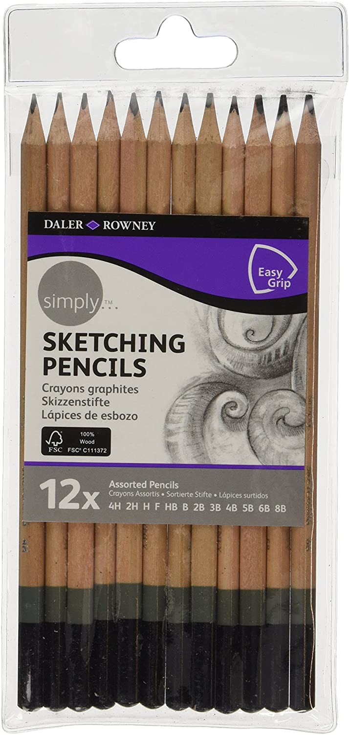 Daler Rowney Simply 12 Sketching Pencils - Al Masam Stationery LLC Main image