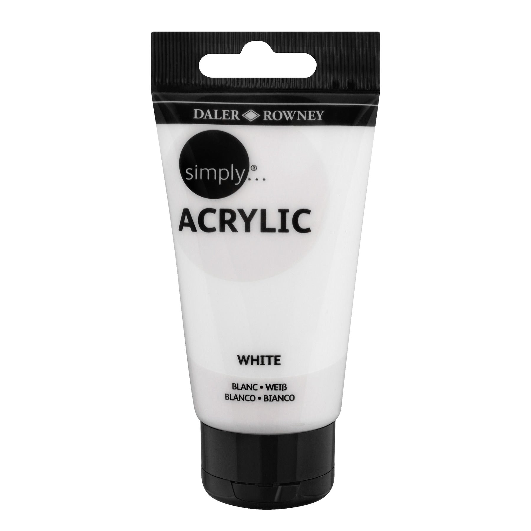 Daler-Rowney Simply Acrylic 75 Milliliter White Paint Tube - Al Masam Stationery LLC Main image