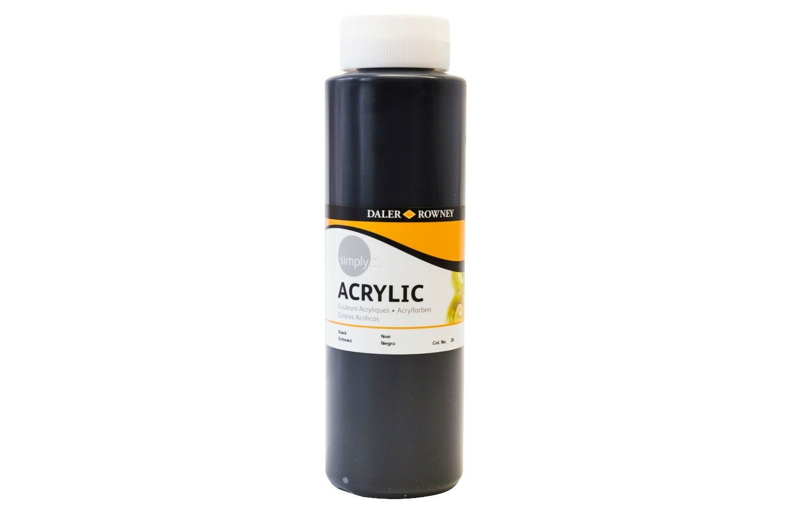 Daler Rowney Simply Acrylic Art & Craft Paint 750ml Black - Al Masam Stationery LLC Main image