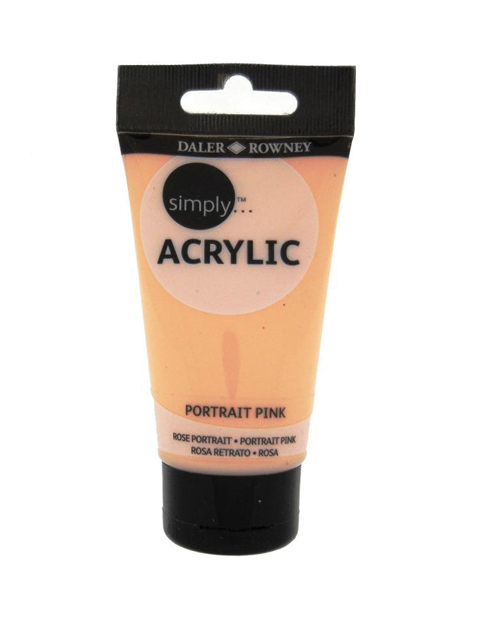 Daler Rowney Simply Acrylic Paint - 75 ml - 220 Portrait Pink - Al Masam Stationery LLC Main image