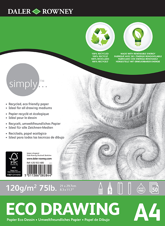 Daler Rowney Simply Drawing Pad Eco A4 - Al Masam Stationery LLC Main image