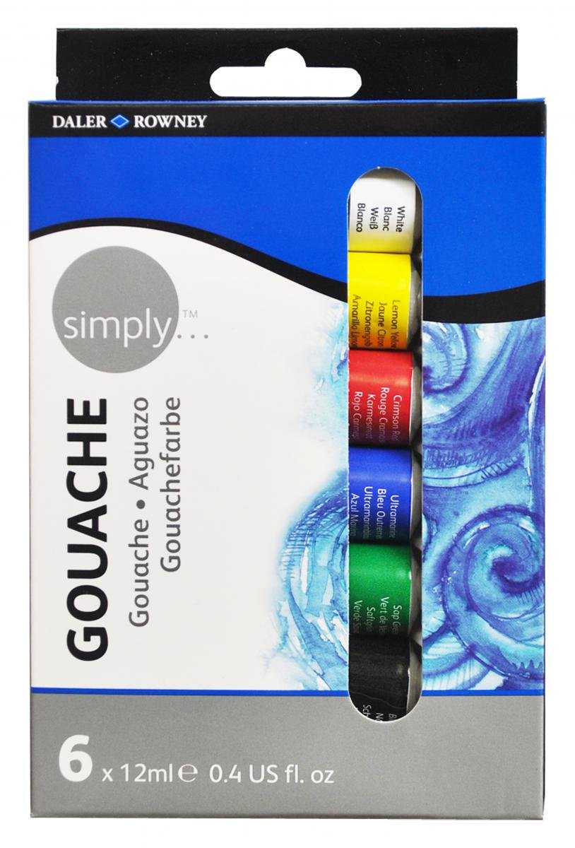 Daler Rowney Simply Gouache 12ml Tubes Set - Al Masam Stationery LLC Main image