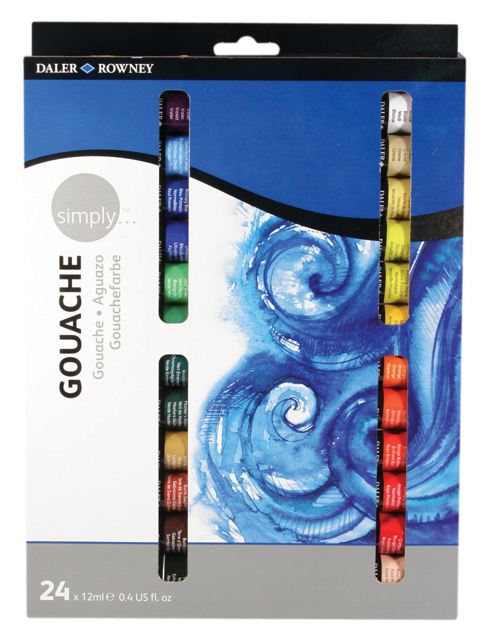 Daler Rowney Simply Gouache Set of 24 12ml Tubes - Al Masam Stationery LLC Main image