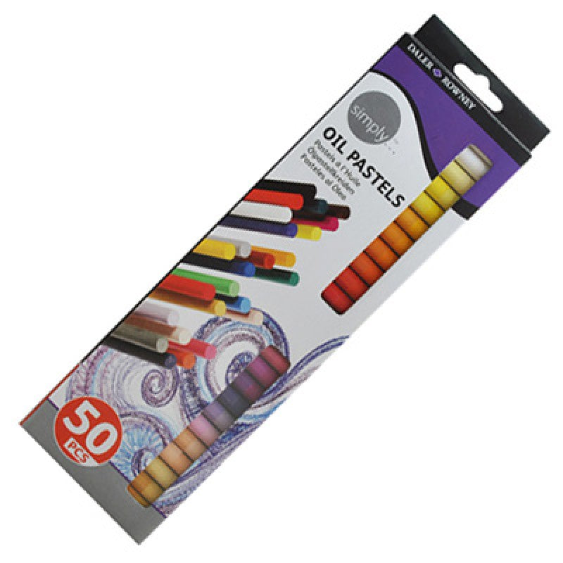 DALER ROWNEY SIMPLY OIL PASTEL SET 50 COLOURS - Al Masam Stationery LLC Main image