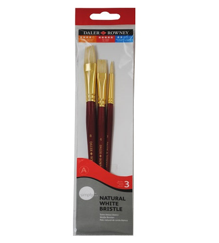 Daler Rowney Simply Set Brush Wallets Long Handle Bristle Brush St 4Pc #2 Lh - Al Masam Stationery LLC Main image