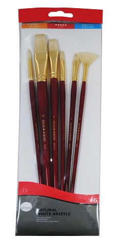 Daler Rowney Simply Set Brush Wallets Long Handle Bristol Brush Set 7 Pc - Al Masam Stationery LLC Main image