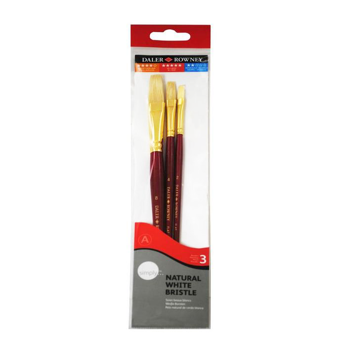 Daler Rowney Simply Set Brush Wallets Short Handle Bristle Bristle Brush St 3Pc #2 Sh - Al Masam Stationery LLC Main image