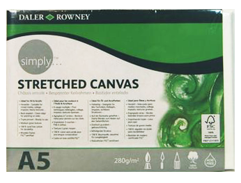 Daler Rowney Simply Stretched Canvas 14.8*28cm/A5 - Al Masam Stationery LLC Main image