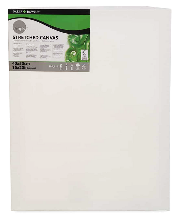Daler Rowney Simply Stretched Canvas 40*50cm/16*20" - Al Masam Stationery LLC