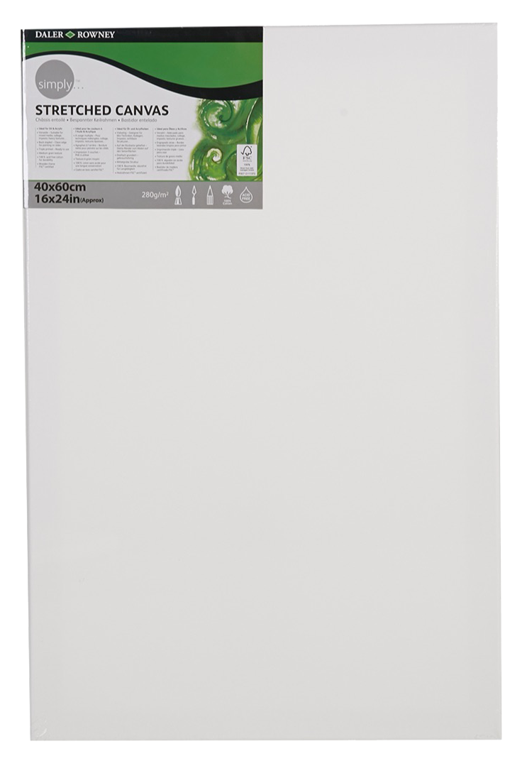 Daler Rowney Simply Stretched Canvas 40*60cm/16*24" - Al Masam Stationery LLC
