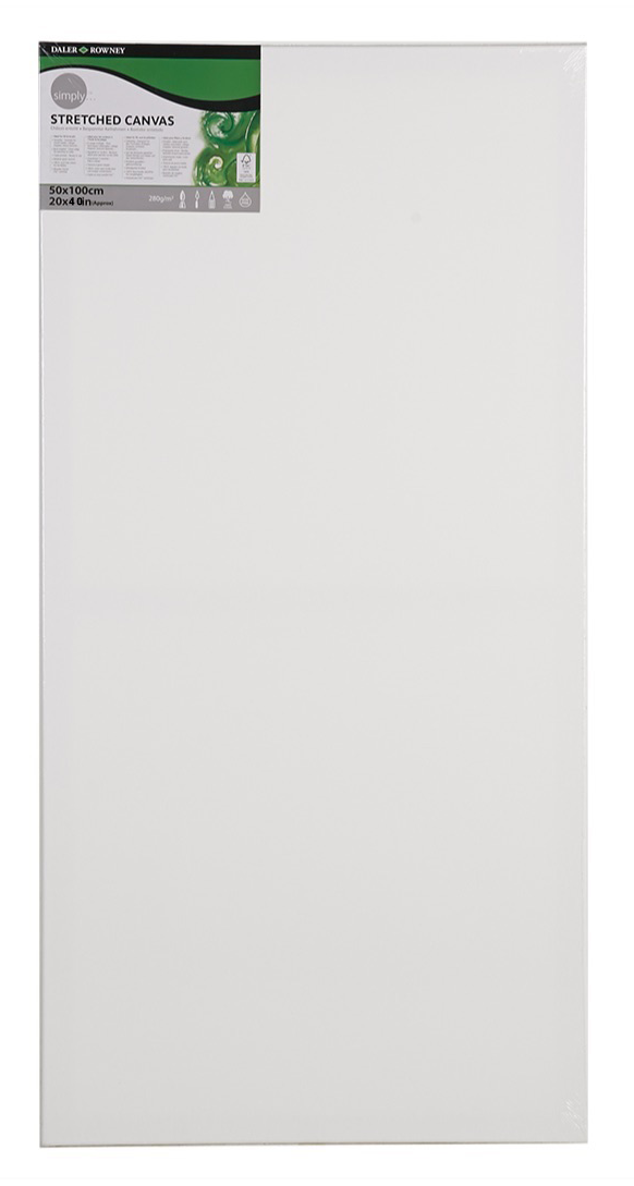 Daler Rowney Simply Stretched Canvas 50*100cm/20*40" - Al Masam Stationery LLC Main image