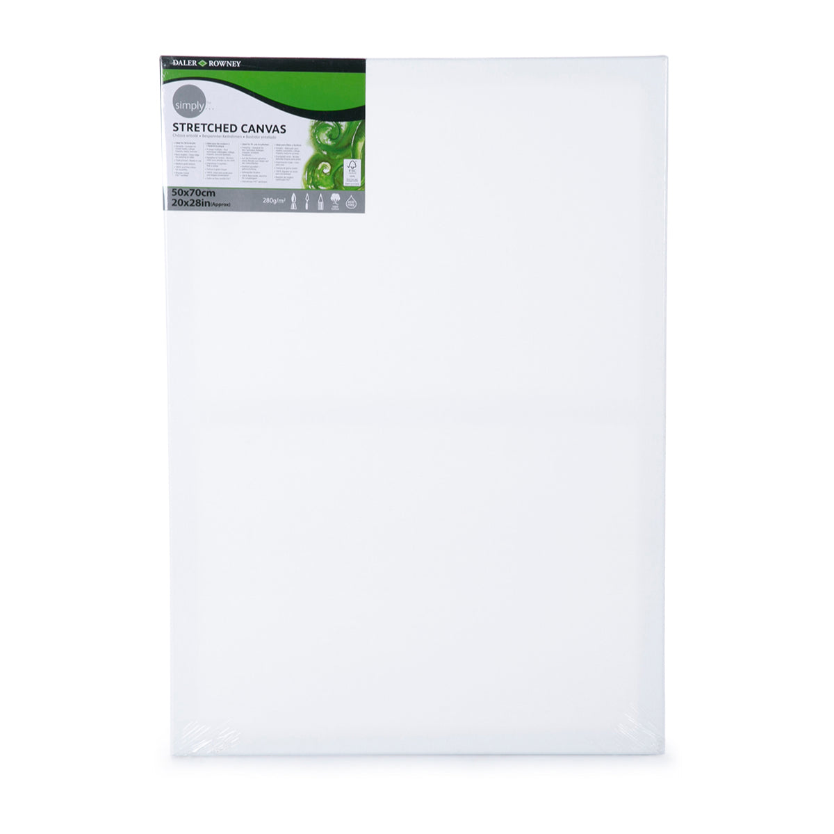 Daler Rowney Simply Stretched Canvas 50*70cm/20*28" - Al Masam Stationery LLC Main image