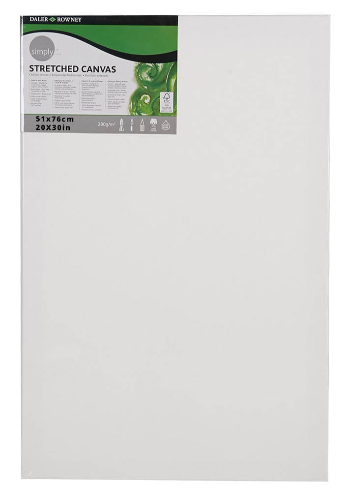 Daler Rowney Simply Stretched Canvas 51*76cm/20*30" - Al Masam Stationery LLC