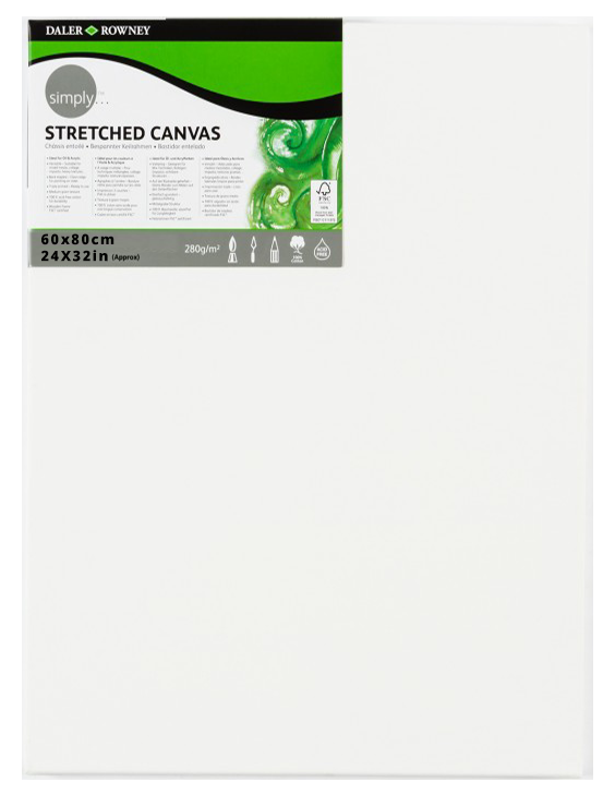 Daler Rowney Simply Stretched Canvas 60*80cm/24*32" - Al Masam Stationery LLC Main image