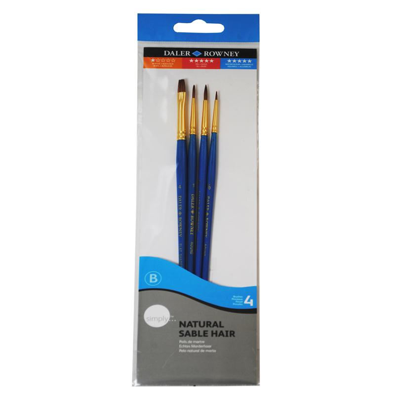 Daler Rowney Simply Synthetic/ Natural Camel Brush Set - Al Masam Stationery LLC Main image