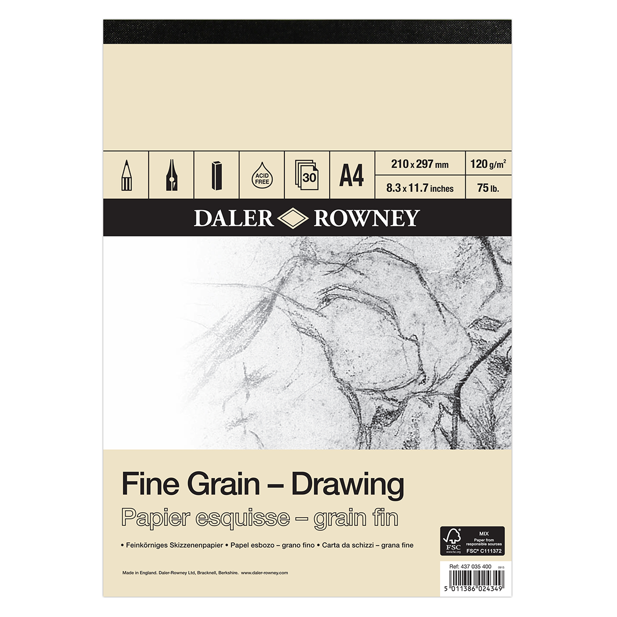 Daler Rowney Sketching Fine Grain Drawing Pad A4 - Al Masam Stationery LLC
