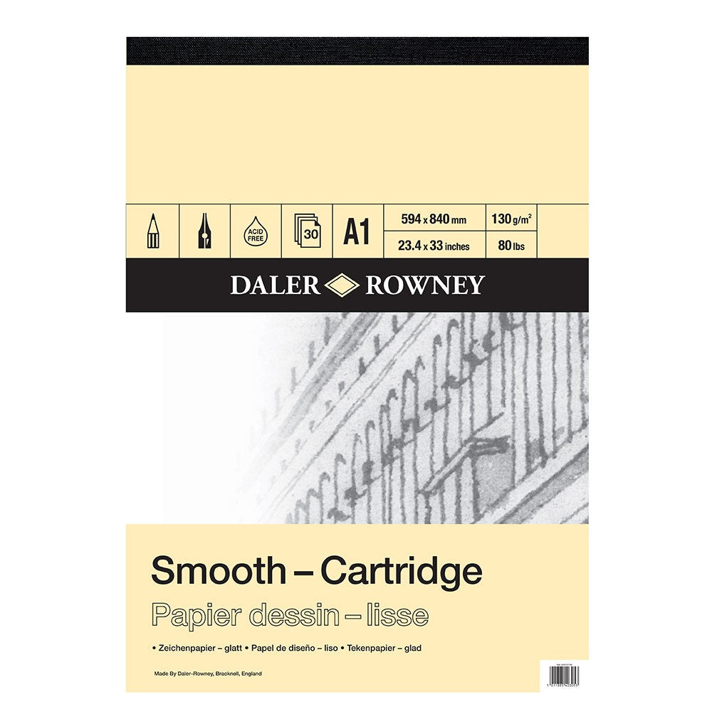 Daler Rowney Sketching Smooth Cartridge Pad (30sht/130gsm, acid free) A1 - Al Masam Stationery LLC Main image