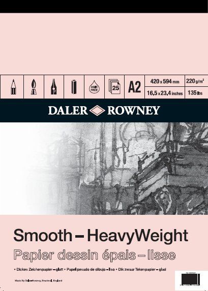 Daler Rowney Sketching Smooth Heavyweight Cartridge Pad A2 - Al Masam Stationery LLC Main image