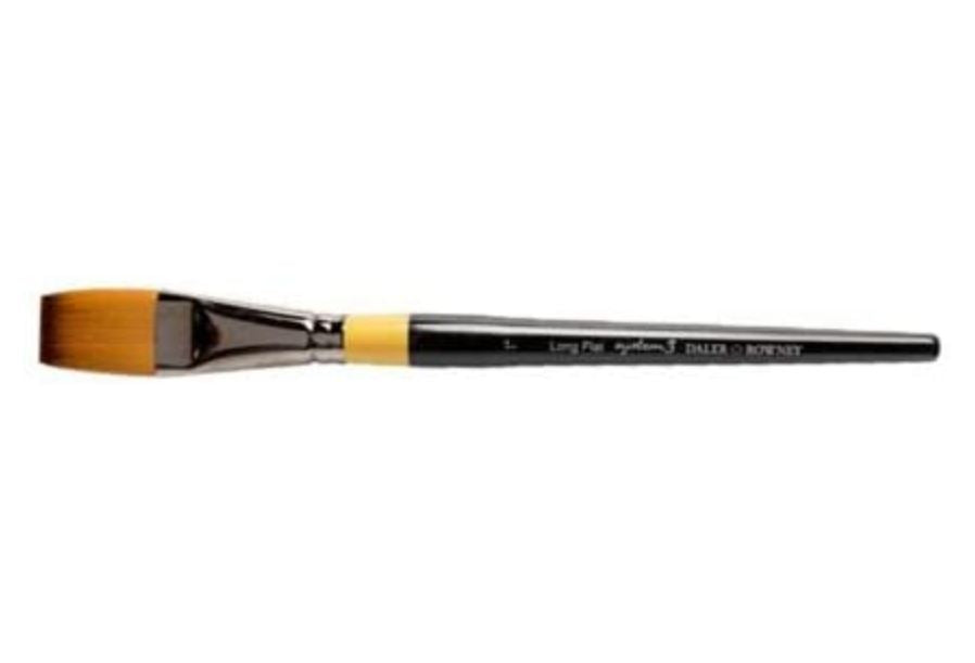 Daler Rowney : System 3 : Acrylic Brush : Sy21 Sh Long Flat : 1In - Al Masam Stationery LLC Main image