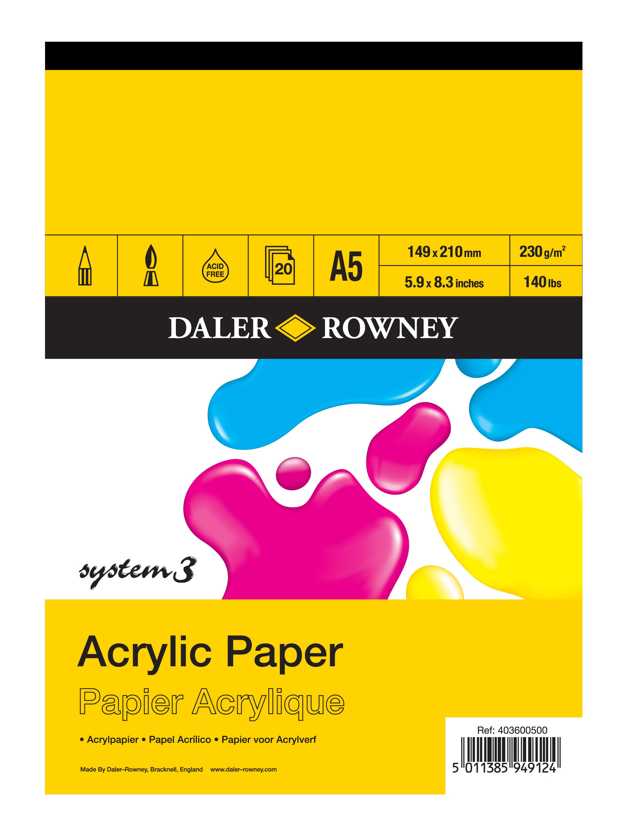 Daler Rowney System 3 Acrylic Pad A5 - Al Masam Stationery LLC Main image