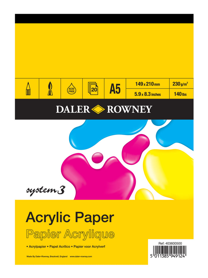 Daler Rowney System 3 Acrylic Pad A5 - Al Masam Stationery LLC