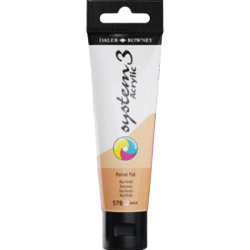 Daler Rowney System 3 Acrylic Paint 59ml Portrait Pink - Al Masam Stationery LLC Main image