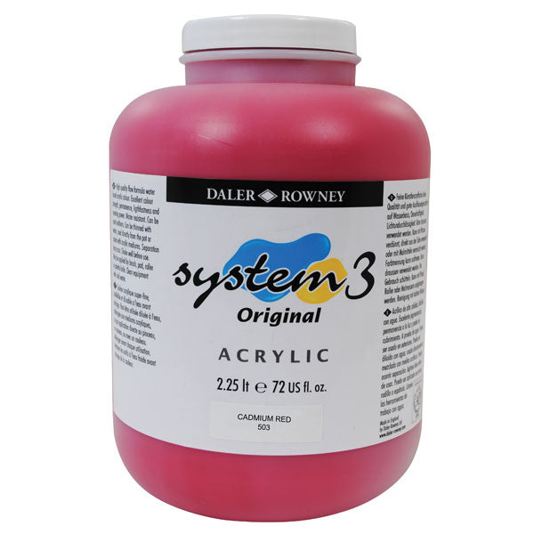 Daler Rowney System 3 Acrylic Paint Cadmium Red 2.25L - Al Masam Stationery LLC Main image