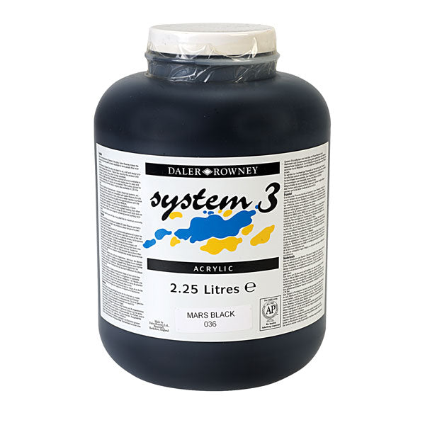 Daler Rowney System 3 Acrylic Paint Mars Black 2.25L - Al Masam Stationery LLC Main image