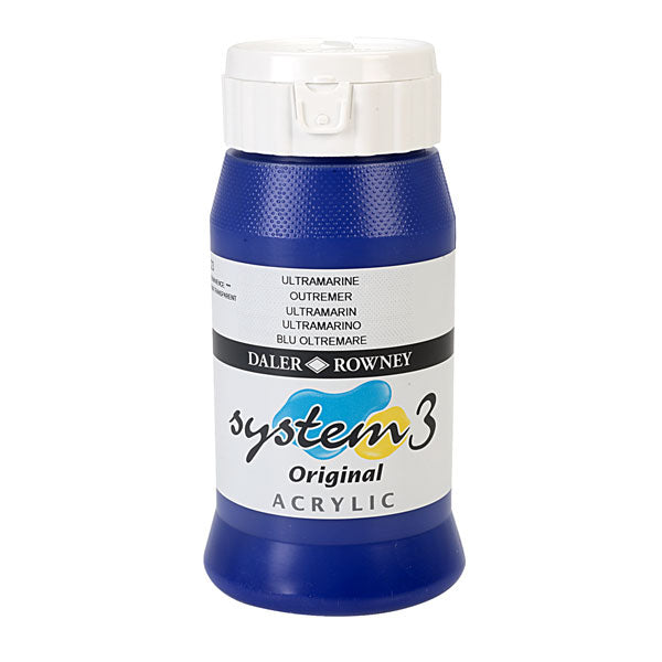 Daler Rowney System 3 Acrylic Paint Ultramarine (500ml) - Al Masam Stationery LLC Main image