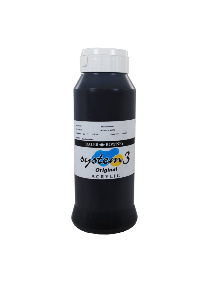 Daler Rowney System 3 Original Acrylic Black - Al Masam Stationery LLC Main image