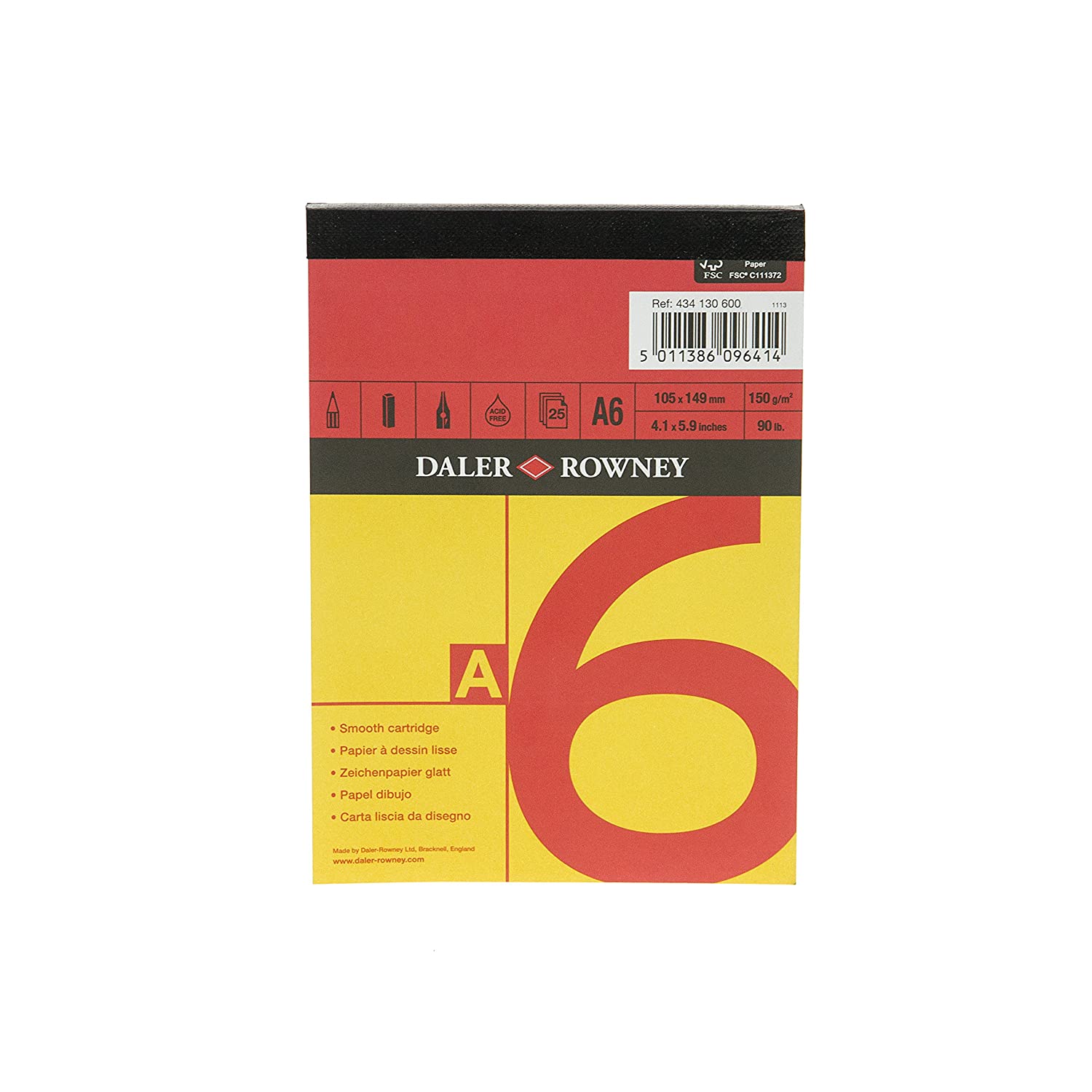 Red and Yellow Pad A6 150G - Al Masam Stationery LLC Main image