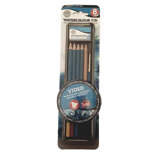 Simply Pencil Watercolor Tin Set, 9 Pieces - Al Masam Stationery LLC Main image
