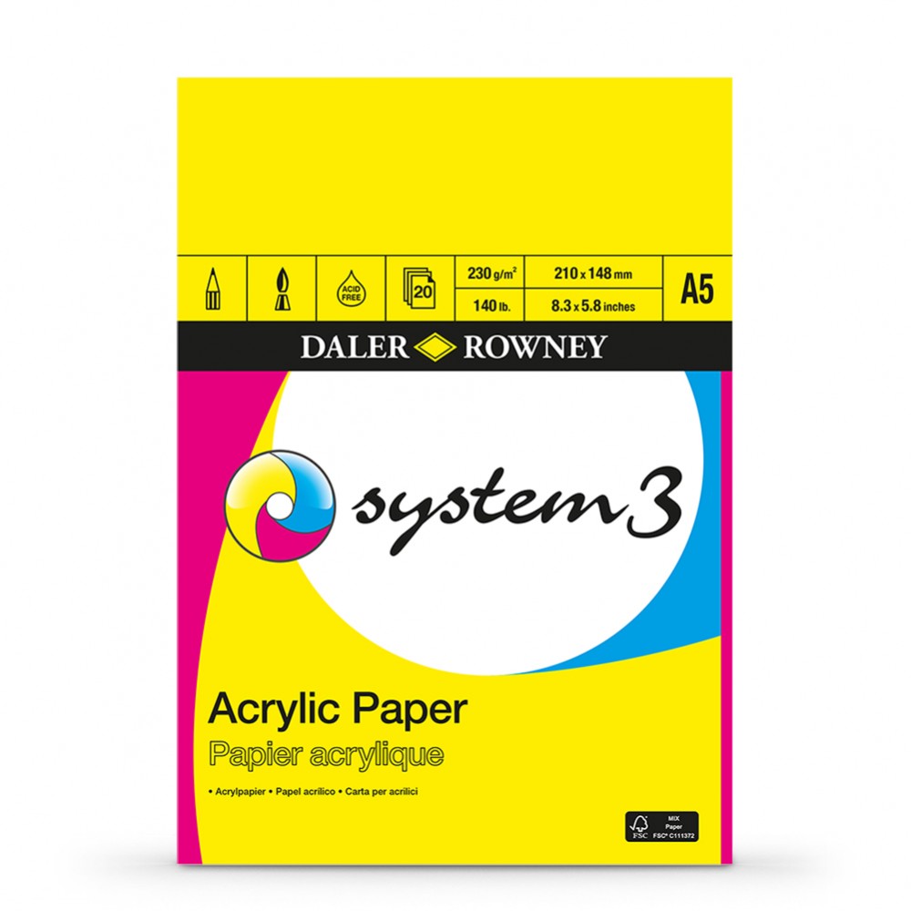 SYSTEM 3 ACRYLIC PAD A5 - Al Masam Stationery LLC Main image